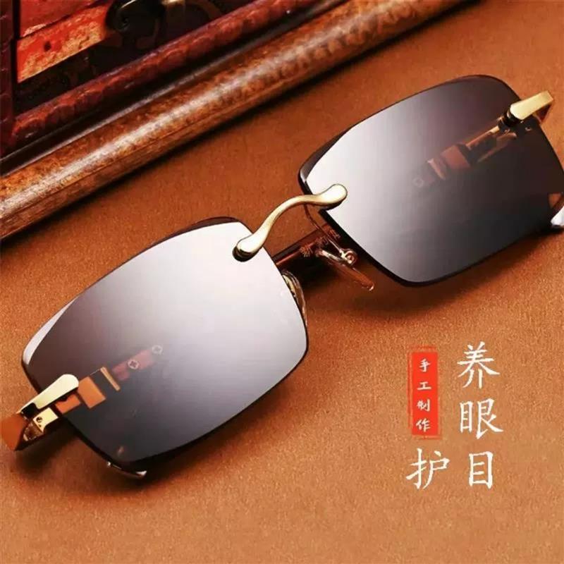 德国精工太阳镜芸菲汇新款防紫外线墨镜无框切边户外防强光护目镜