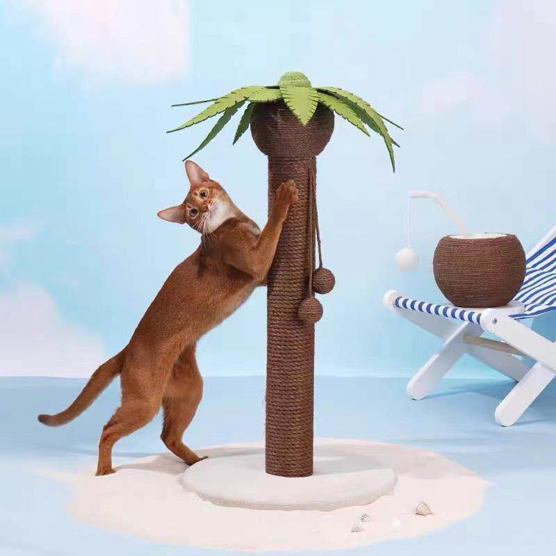 椰树猫抓板立式麻绳猫抓柱猫爪板不掉屑可爱猫玩具猫咪用品