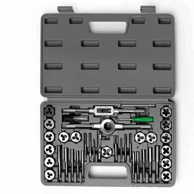 丝锥板牙丝攻套装40件套公制小丝锥工具高硬度倒丝开牙器绞手整套