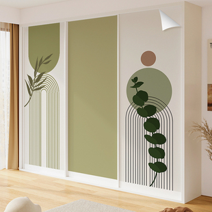衣橱柜门移门推拉门玻璃门贴纸自粘改色隔断遮丑贴膜网红装饰贴画