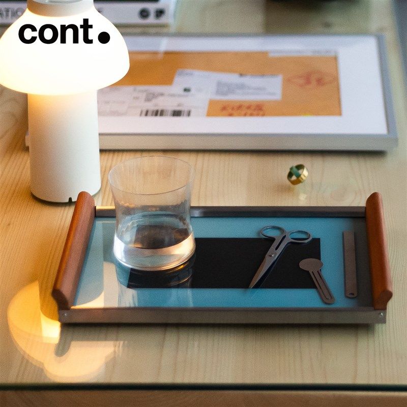 cont经典系列德r式实木托盘长方咖啡店茶盘礼物玻璃中古包豪斯