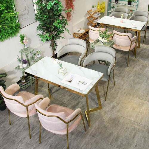 咖啡厅椅子网红简约休闲饭店快餐小吃甜品店奶茶店蛋糕店桌椅组合