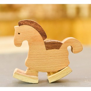 木马手工DIY木工坊学料包材y校木工课摆件益智玩具生肖生礼日物