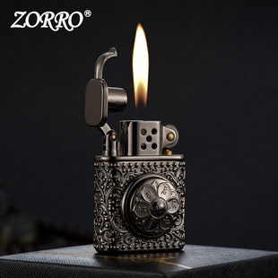 正品 635B六字真言转盘黑冰老九门煤油打火机纯铜 ZORRO佐罗Z506
