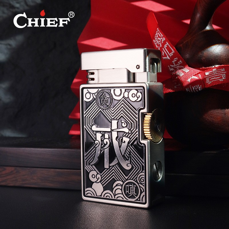 小众复古煤油抬臂侧滑打火机一键按压机械透明双油仓钨钢煤油火机