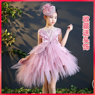 花童婚礼小女孩礼服儿童主持人走秀表演晚礼服女童钢琴演奏礼服冬