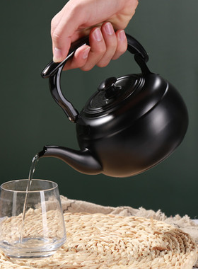 加厚不锈b钢泡茶壶饭店餐厅用黑色古典小茶艺壶电磁炉烧水壶中式