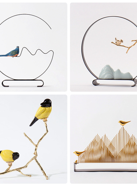 新中式禅意摆件高端家居客厅茶几书D房装饰品电视柜办公室玄关摆