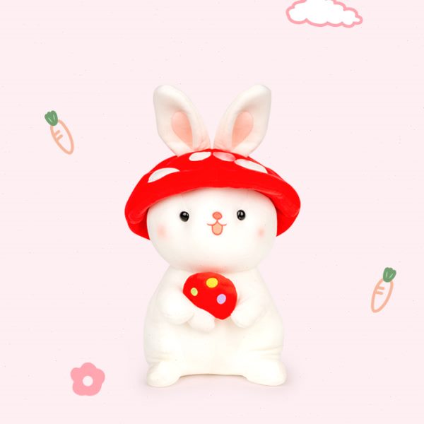 蘑菇兔公仔可爱小兔子毛绒玩具抱着睡抱枕安抚玩偶布娃娃生日礼物