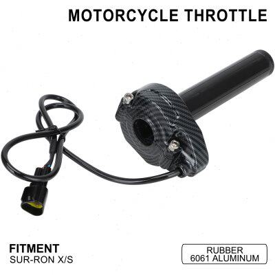 适用虬龙轻蜂-Ron X/S越野电动车改装电子油门转把碳纤纹