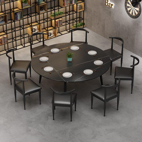 工业风岩板大圆桌餐桌烧烤店火锅店西餐厅小酒馆酒吧餐厅桌椅组合,住宅家具,岩板餐桌,淘宝优惠券,粉丝福利购,淘宝优惠卷