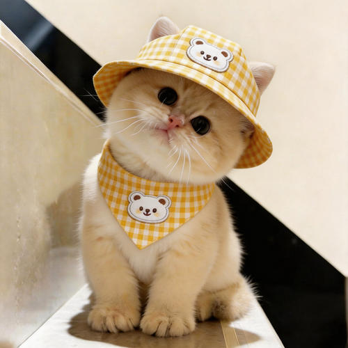 乖主人猫咪帽子露耳朵夏季专用