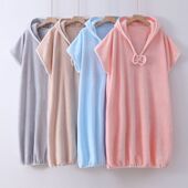 浴巾成人浴袍女宽松套头吸水学生全身夏季 柔软速干洗澡浴衣一体