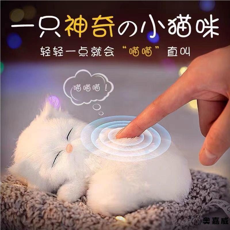 仿真玩具猫偶会叫抱电动宠