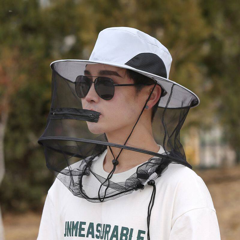 可折叠户外钓鱼防蚊帽晒垂
