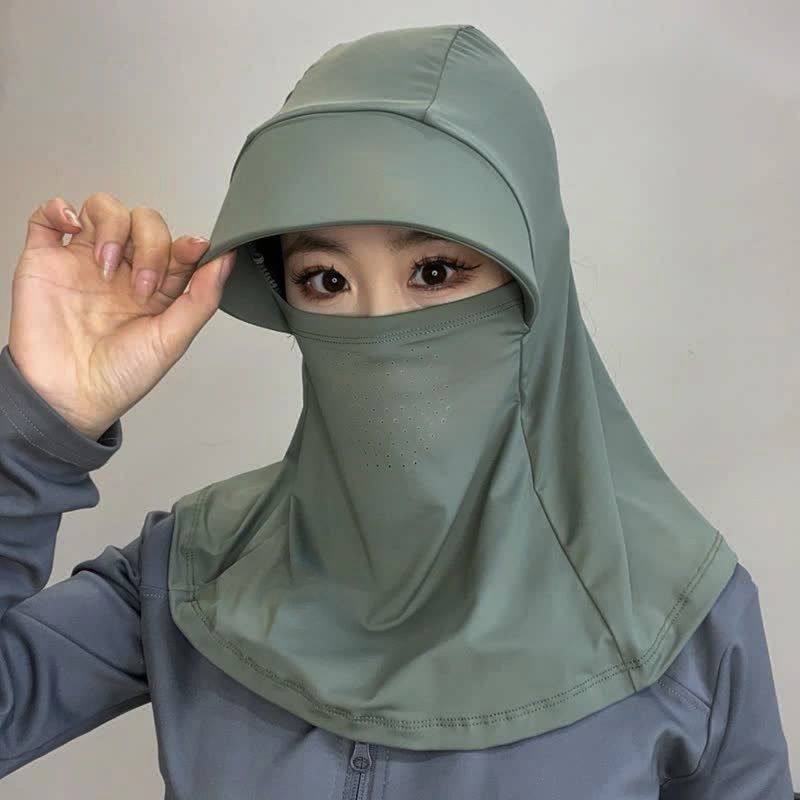 全脸遮阳帽子女夏季防晒紫