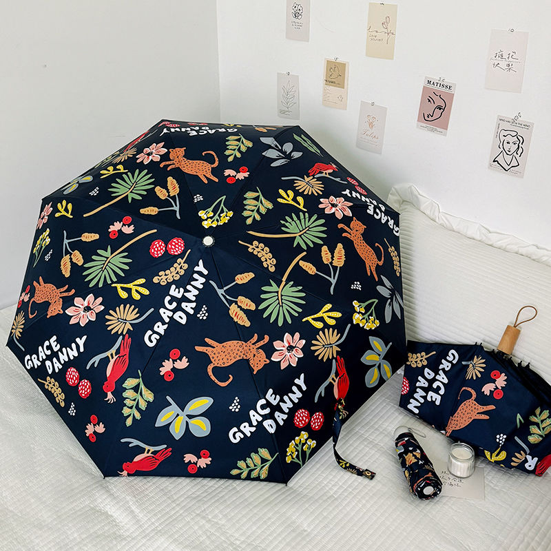 卡通全自动折叠晴雨伞防晒