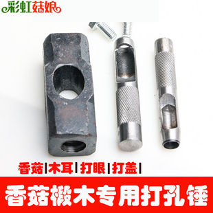 椴木香菇木耳种植打孔洞锤工具打孔器盖点种接种冲子菌种双头专用