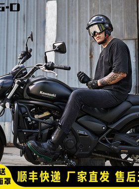 GSD头盔巡航摩托车碳纤维男摩托车女半盔哈雷3C夏天透气瓢盔通勤