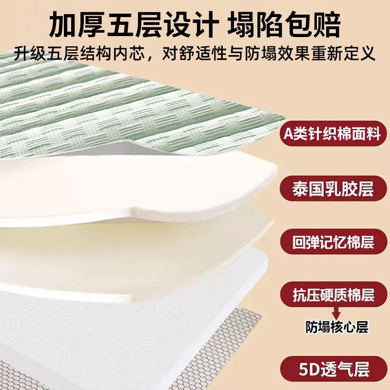 乳胶记忆棉床垫家用卧室海绵垫软垫榻榻米床褥垫子学生单人宿舍厚