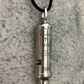 美式 复古925纯银防空哨可吹响二战吊坠哨子项链男士 把玩百搭配件