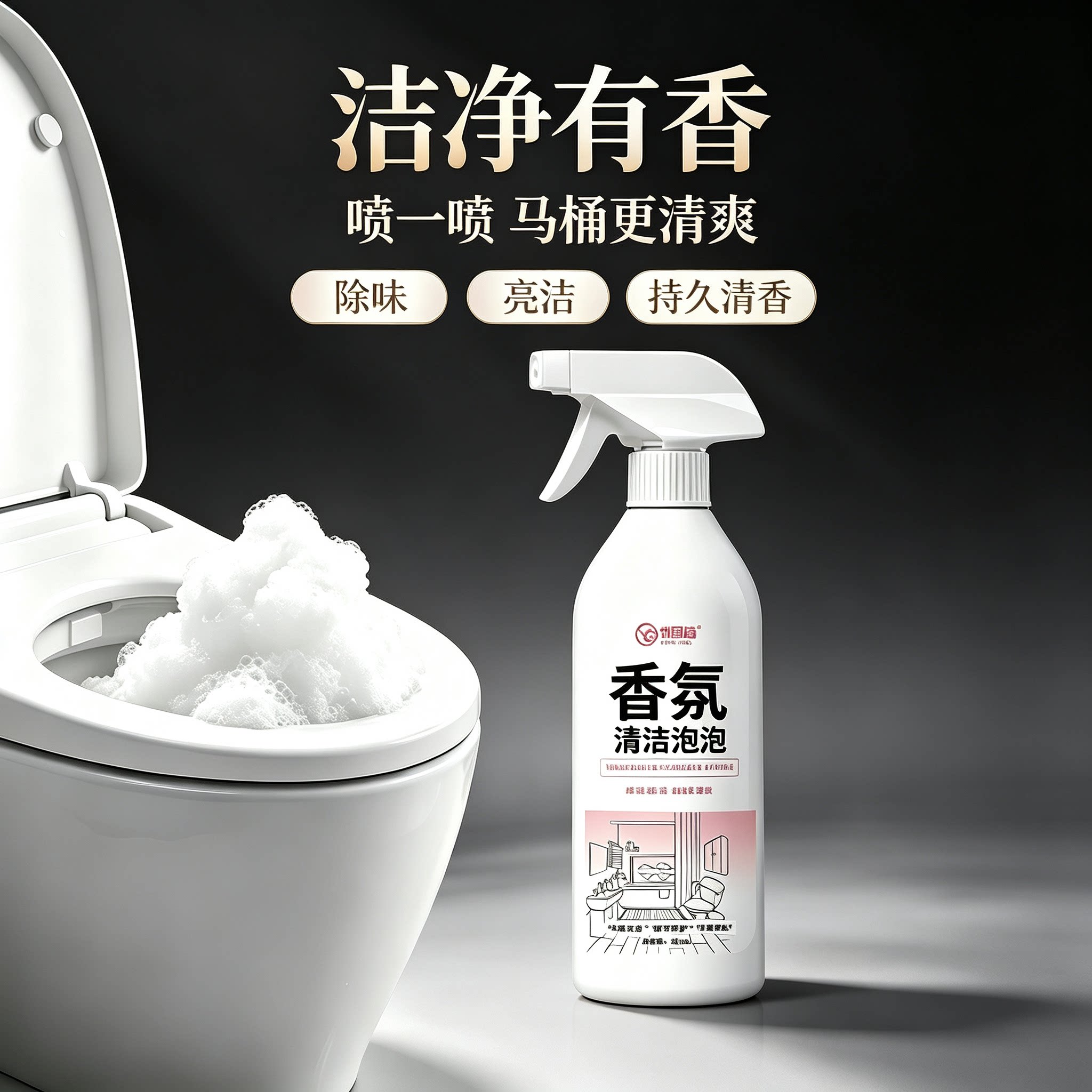 马桶厕所清洁剂洁厕泡泡香氛黄渍除垢灵液卫生间去除臭清香泡沫型
