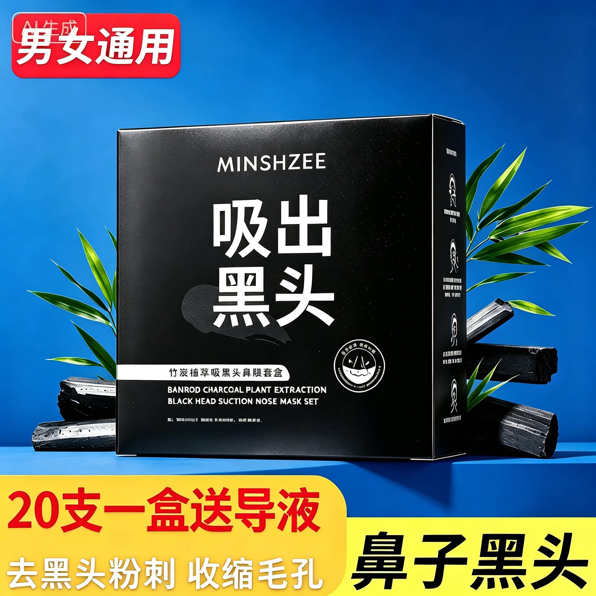 去黑头撕拉鼻子脸部鼻贴泥膜深层清洁去黑头撕拉毛孔净澈黑头套装