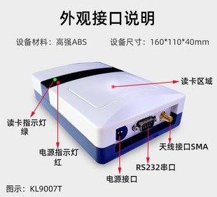 KL9007超高频读写器RFID电子标签USB接口网口串口桌面式写卡器