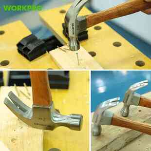 万克宝木柄羊角锤榔头安全锤起钉锤铁锤工具16OZ木工锤子家用工地