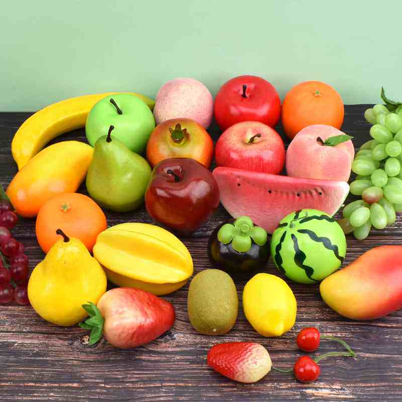 仿真水果蔬菜模型摆件塑料假水果摆设装饰面包道具儿童早教具道具