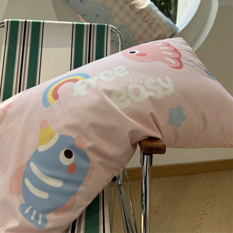 可爱风少女心海洋七彩鱼磨毛床上四件套全棉纯棉被套秋冬加厚1.5,床上用品,床品套件/四件套/多件套,淘宝优惠券,粉丝福利购,淘宝优惠卷