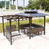 莫家铝合金葡萄架凉亭户外帐篷庭院爬藤架秋千别墅院子遮阳棚亭子