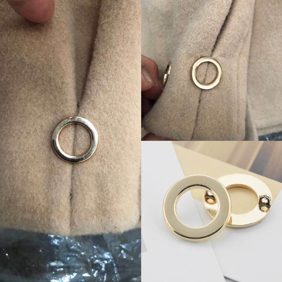 金属呢子圆圈扣毛衣大衣风衣扣 圆形手缝扣五金配件装饰纽扣包邮