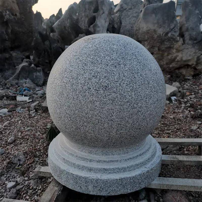 石球路障广场挡车大理石球学校防撞石墩子圆球天然花岗岩阻车门墩
