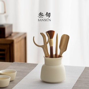 家用茶艺黑檀木茶夹茶刀茶针轻奢茶具配件 叁旬茶道六君子套装