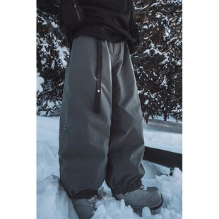 awka滑雪裤女款男士3L防水防风全压胶宽松保暖防寒滑雪服裤子