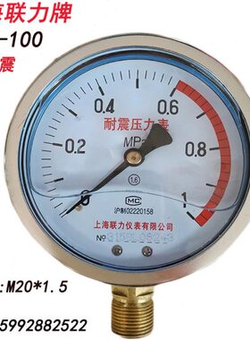 YN100 耐震油压表水压表0-0.6 1 2.5 16 60MPA抗震防腐蚀压力表