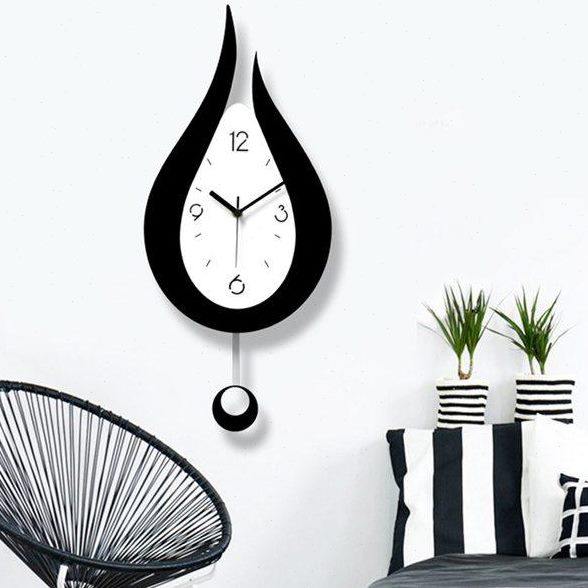 创意欧式水滴静音摇摆挂钟客厅个性时尚钟表现代简约卧室石英挂表