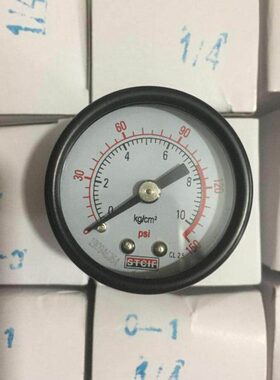 普通轴向压力表 Y40Z  0-1mpa  双刻度表盘英文版  螺纹G1/4