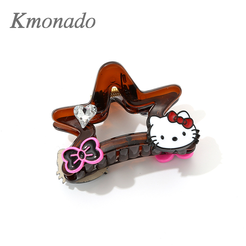 Kmonado可爱凯蒂猫五角星抓夹女后脑勺鲨鱼夹发卡盘发夹发饰头饰