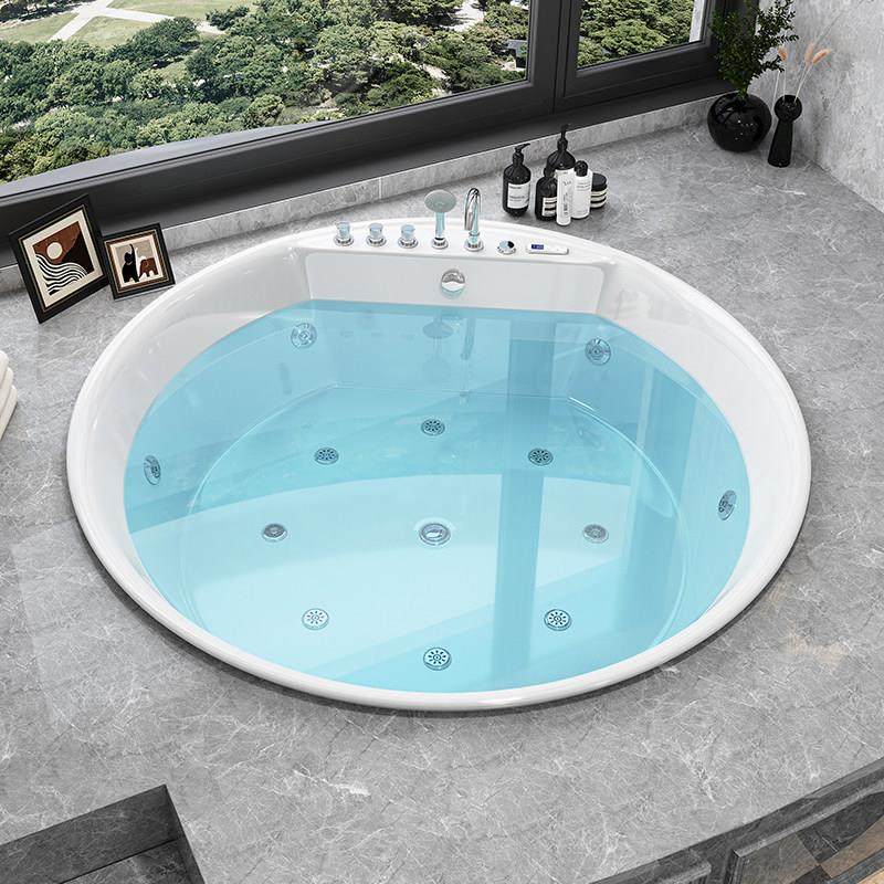 圆形浴缸家用嵌入式薄边浴盆小户型1-1.8米冲浪按摩智能恒温浴池,家装主材,按摩浴缸,淘宝优惠券,粉丝福利购,淘宝优惠卷