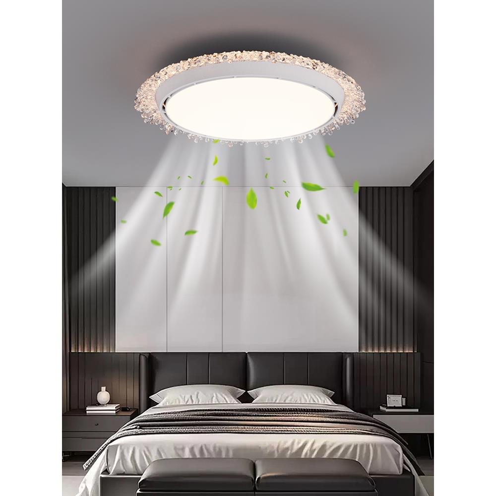 新款无叶风扇灯卧室吸顶灯简约现代家用静音主卧房间电扇一体灯具