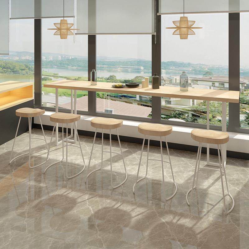 实木吧台桌家用阳台靠墙长条窄桌子商用酒吧台高脚桌原木桌椅组合