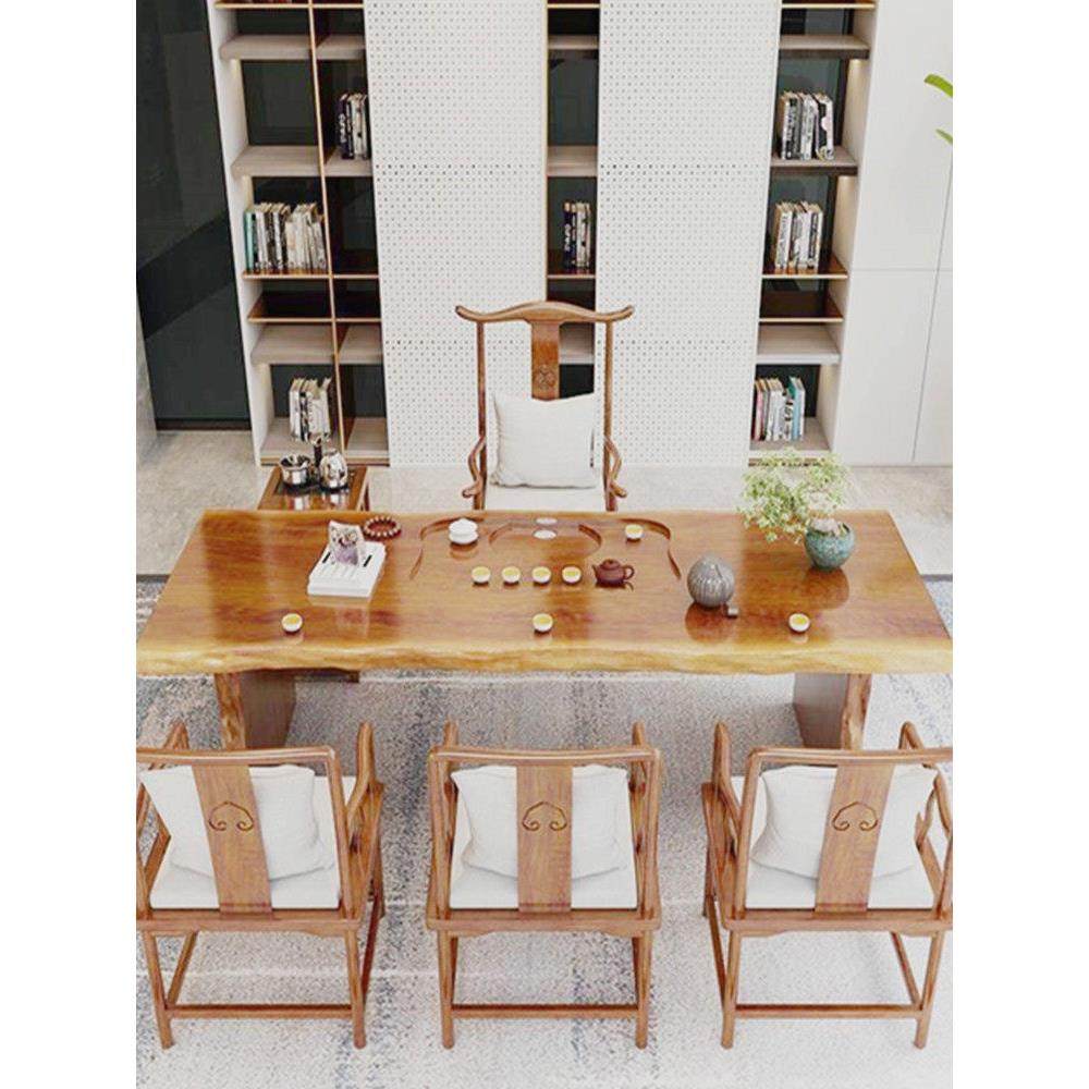 新中式实木茶几禅宗功夫茶几茶盘集成家用原木大板茶几椅子组合,住宅家具,家用茶台/茶桌,淘宝优惠券,粉丝福利购,淘宝优惠卷