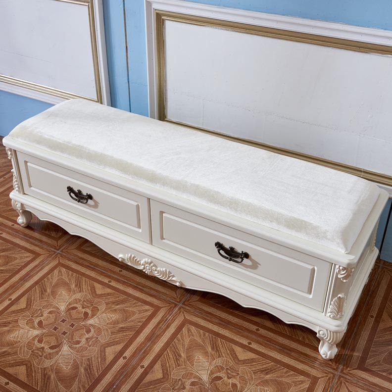 凳凳现代简约换鞋凳高档尾欧式床白色实木床床奢华边榻卧室长凳