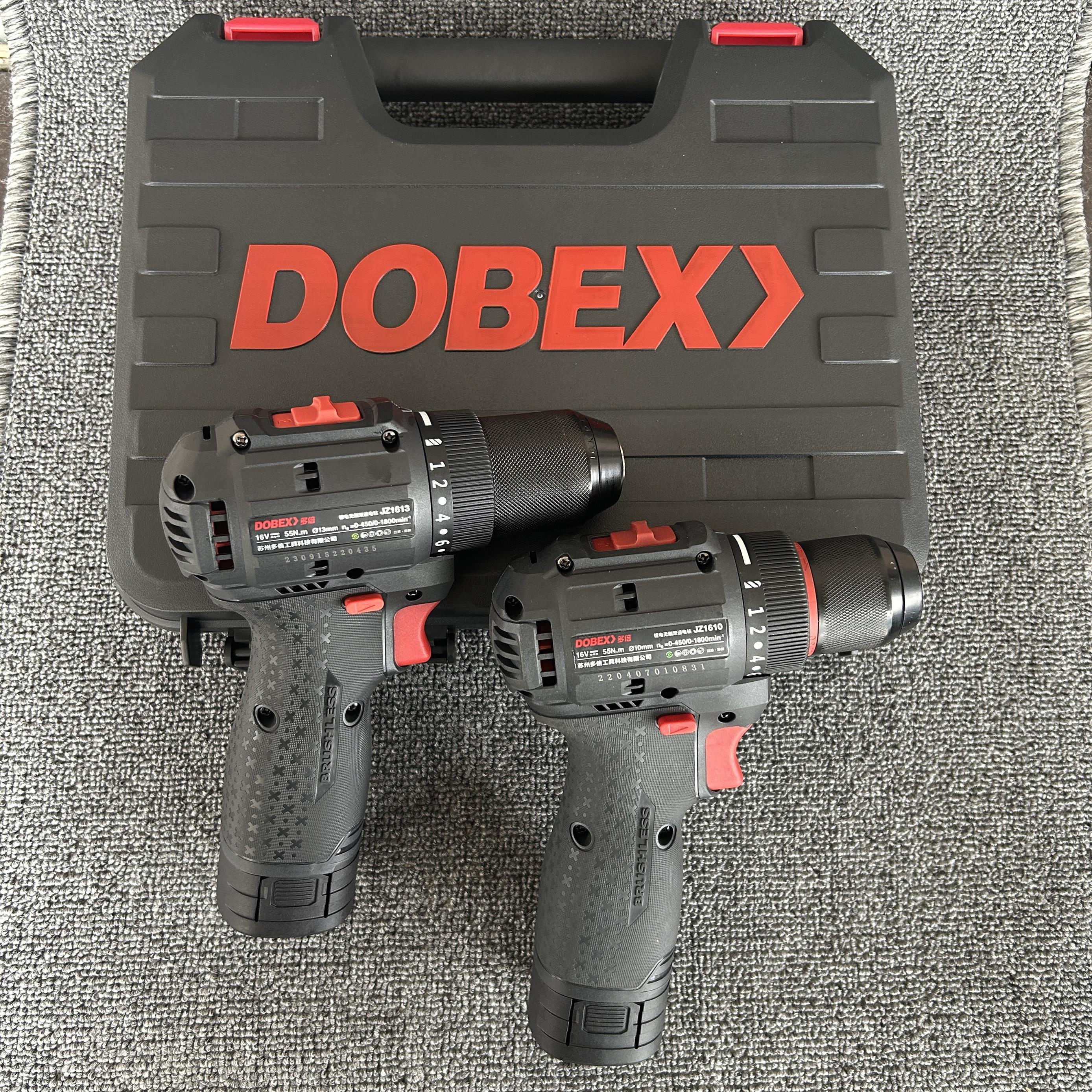 多倍16V锂电无刷双速电钻JZ1610自锁棘轮铁夹头55N大扭力工业级