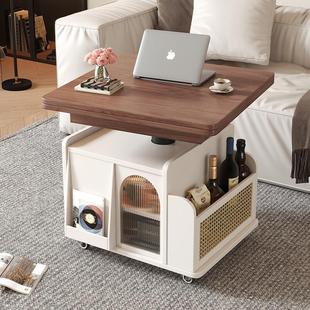 可移动边几折叠升降茶几餐桌两用茶台茶桌小户型客厅家用沙发边柜