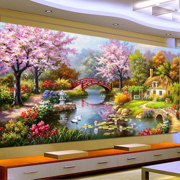 钻石画满钻2025新款梦幻家园客厅砖石秀点贴钻十字绣风景5d钻石绣