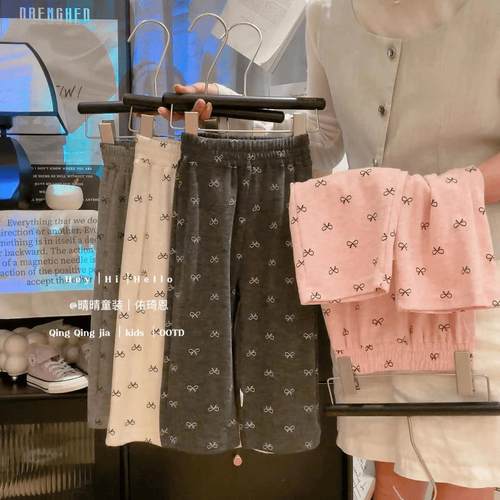 女童休闲阔腿裤秋季直筒运动裤