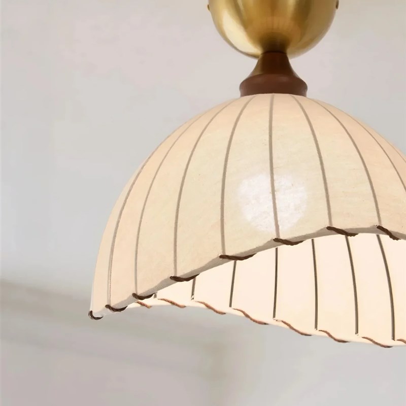 谷甸法式中古风过道阳台吸顶灯日式侘寂风布艺玄关茶室餐厅卧室灯